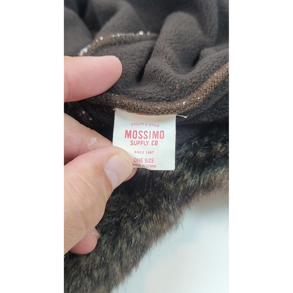 Vintage Mossimo Brown Grizzly Bear Mountain Trapper Hat Faux Fur Ear Flap OS - Picture 7 of 7